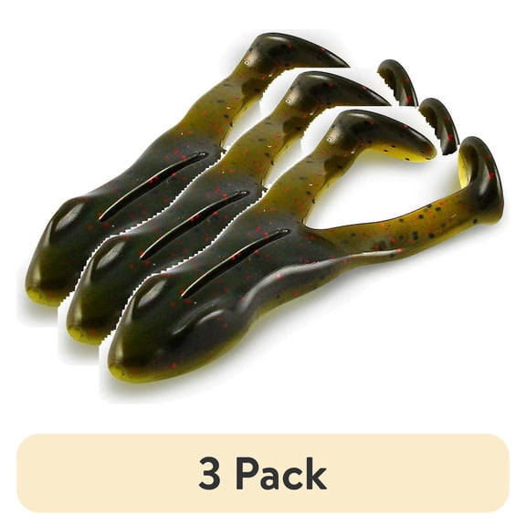 (3 pack) Stanley 4" Ribbit Rubber Frog Softbait, Bull Frog, 5 pack