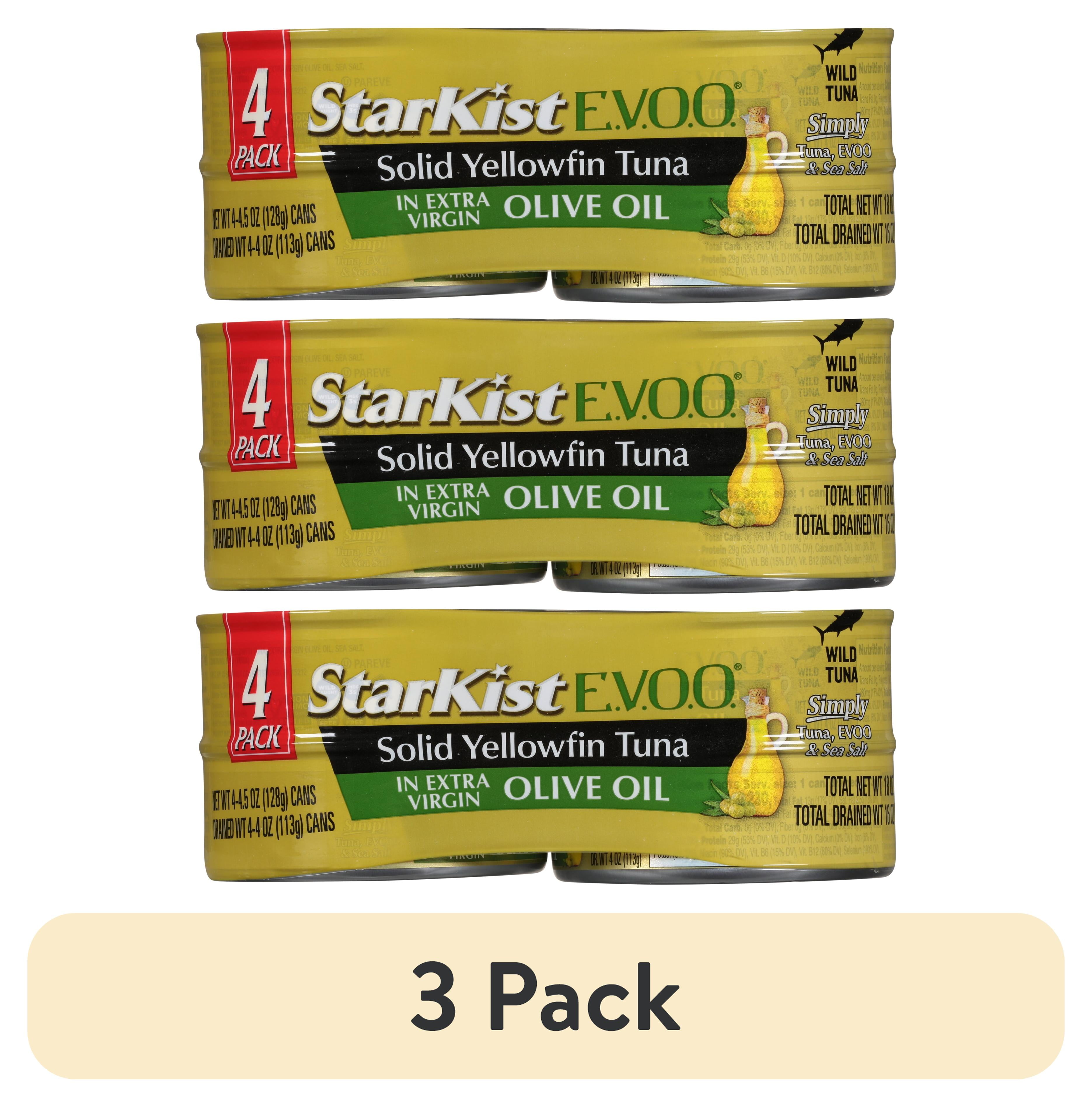 (3 pack) StarKist E.V.O.O. Solid Yellowfin/Light Tuna in Extra Virgin ...