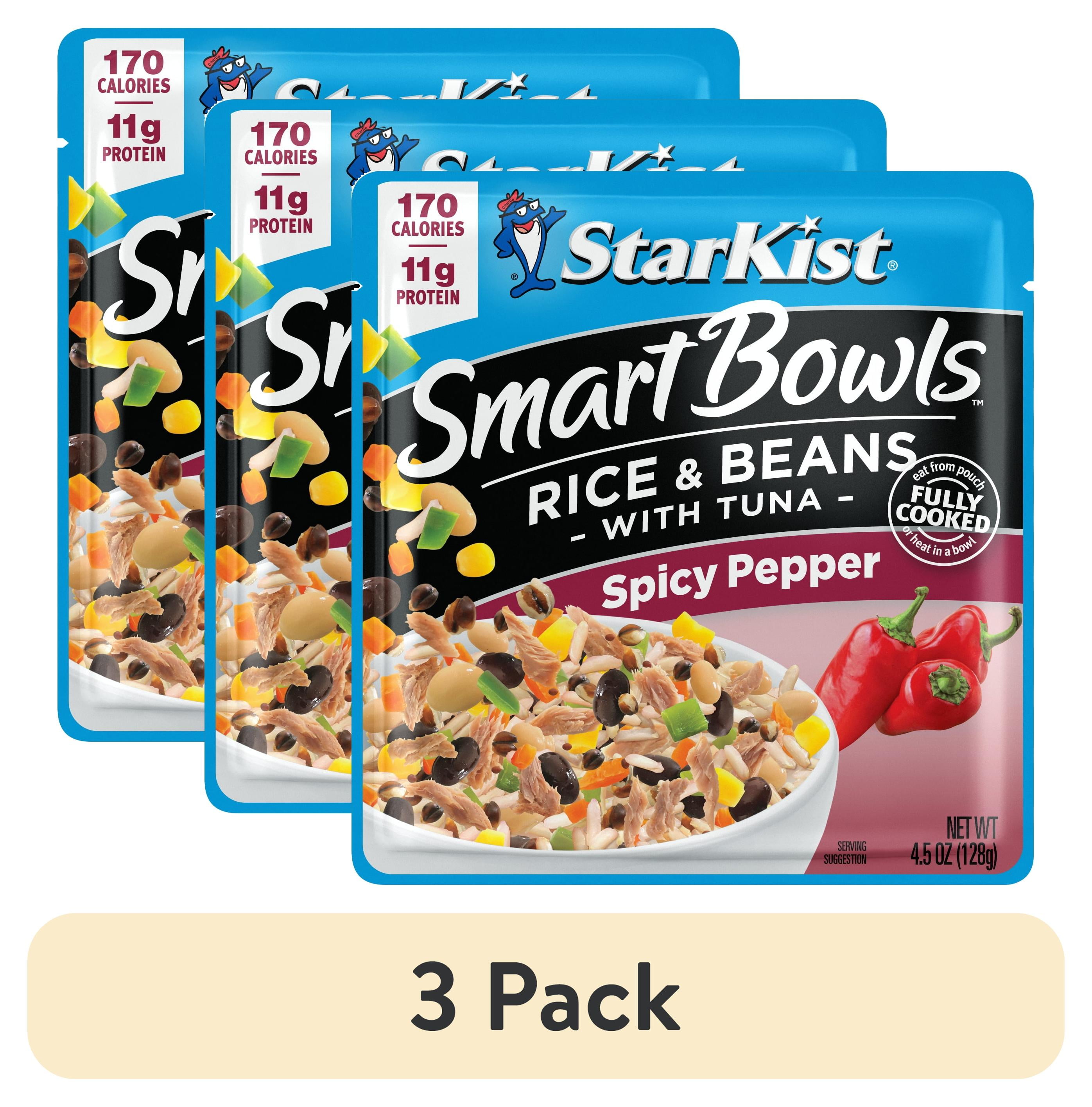 Pack Rice Bowl (3 pack) StarKist Smart Bowls Spicy Pepper Rice and Beans with Tuna ...