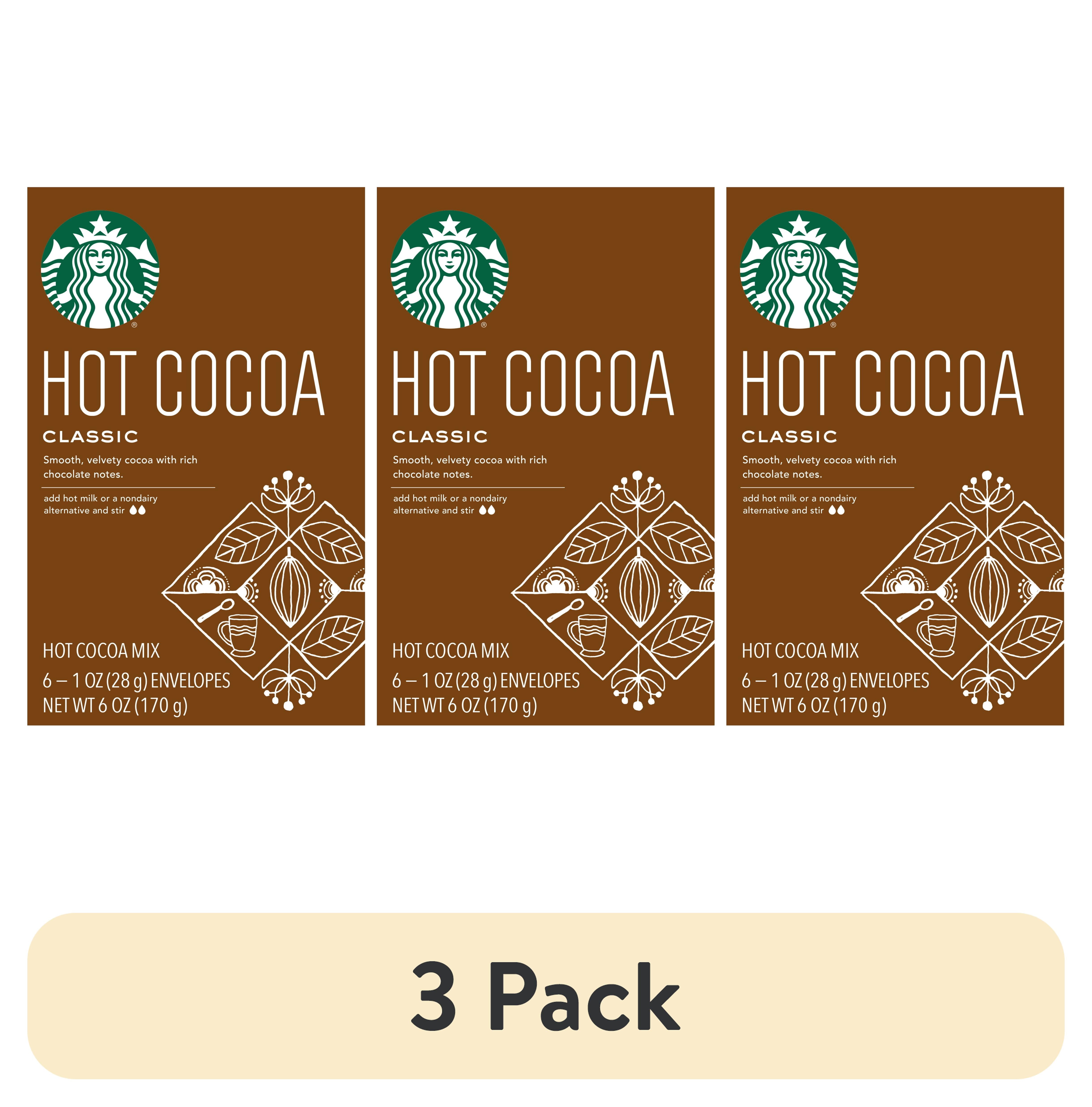 (3 pack) Starbucks Classic Hot Cocoa Mix, 6 Count Box
