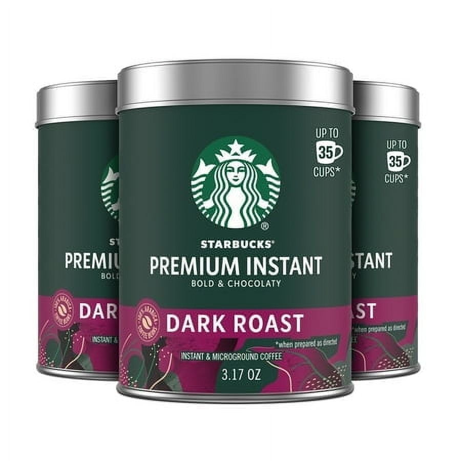 3 pack) Starbucks Premium Instant Coffee, Dark Roast Coffee