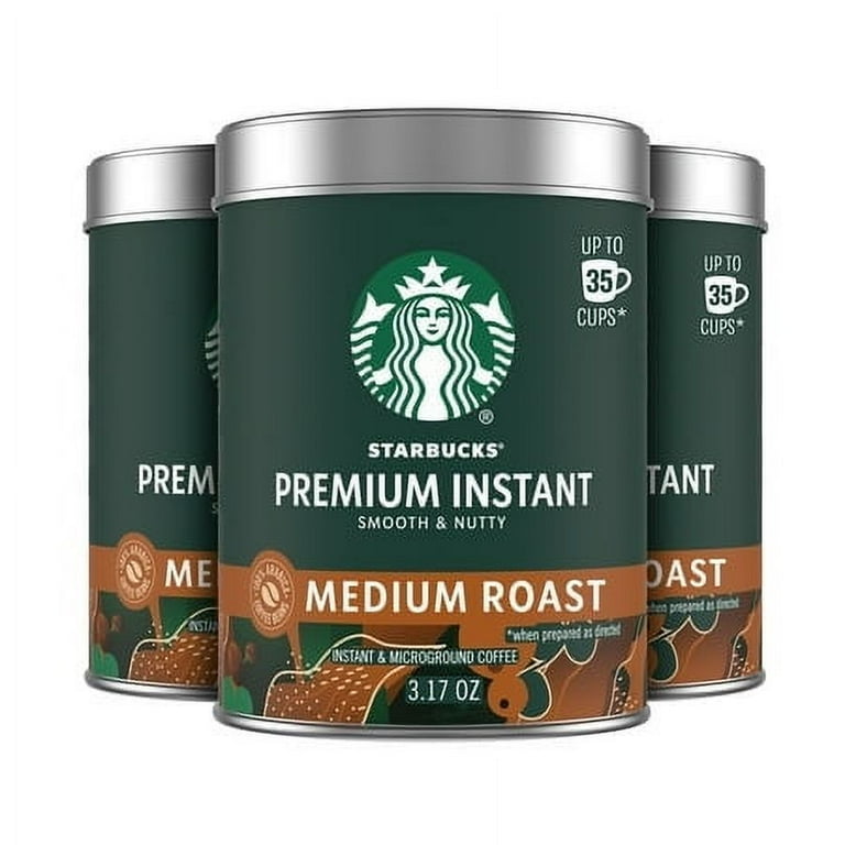 3 pack) Starbucks Premium Instant Coffee, Medium Roast Coffee