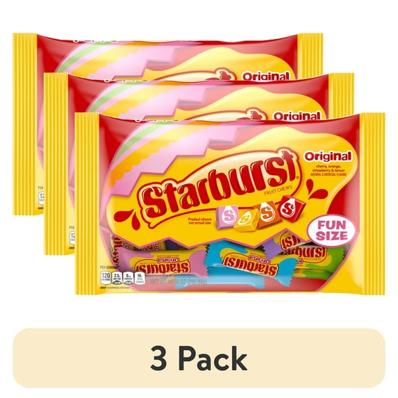 (3 pack) Starburst Fun Size Chewy Candy Easter Basket Stuffers - 10.58 oz Bag