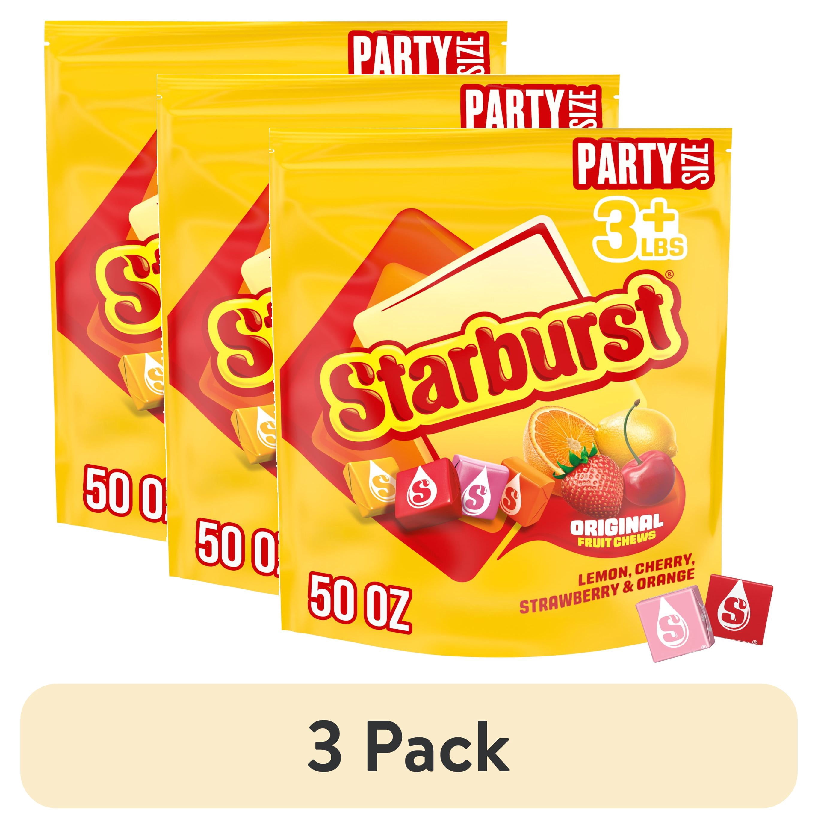 (3 pack) Starburst Original Fruit Chews Chewy Candy, Party Size - 50 oz Resealable Bag