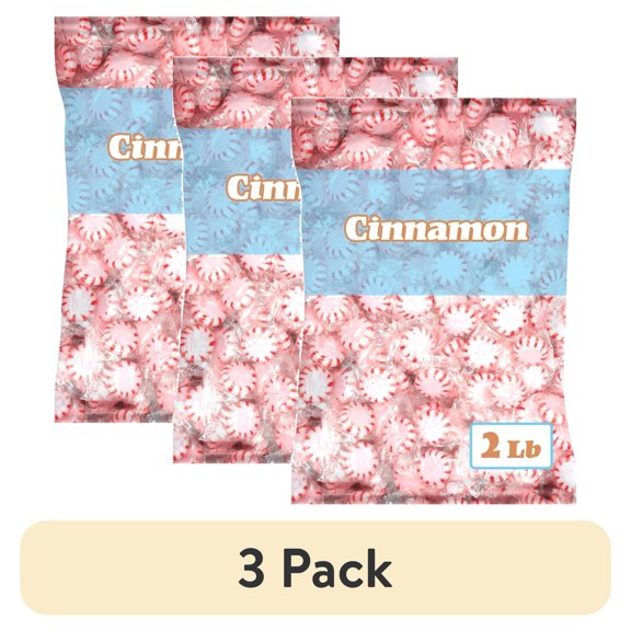 (3 pack) Starlight Peppermint Cinnamon Candy, Individually Wrapped, 2 Pound Bag