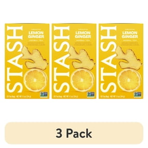 (3 pack) Stash Tea, Lemon Ginger Herbal Tea, 20 Ct