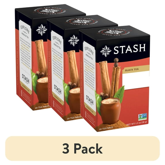 (3 pack) Stash Tea Warming Chai Spice Black Tea Bags, 20 Ct, 1.3 oz