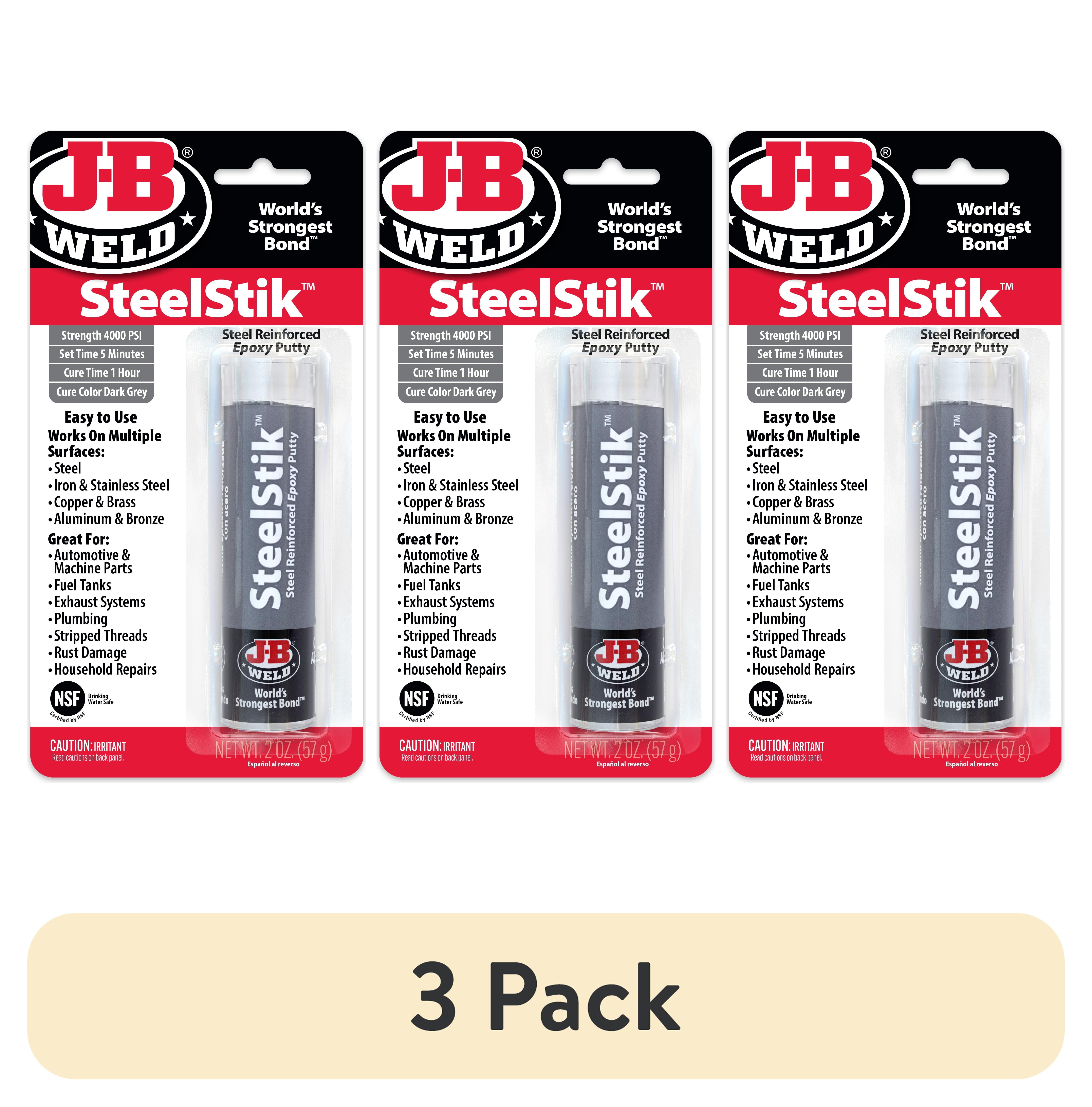 (3 pack) J-B Weld SteelStik Epoxy Putty 2 oz Gray