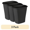 thumbnail image 1 of (3 pack) Sterilite Kitchen Trash Can, 10 Gallon Plastic Garbage Bin with No Lid, Black, 1 of 8