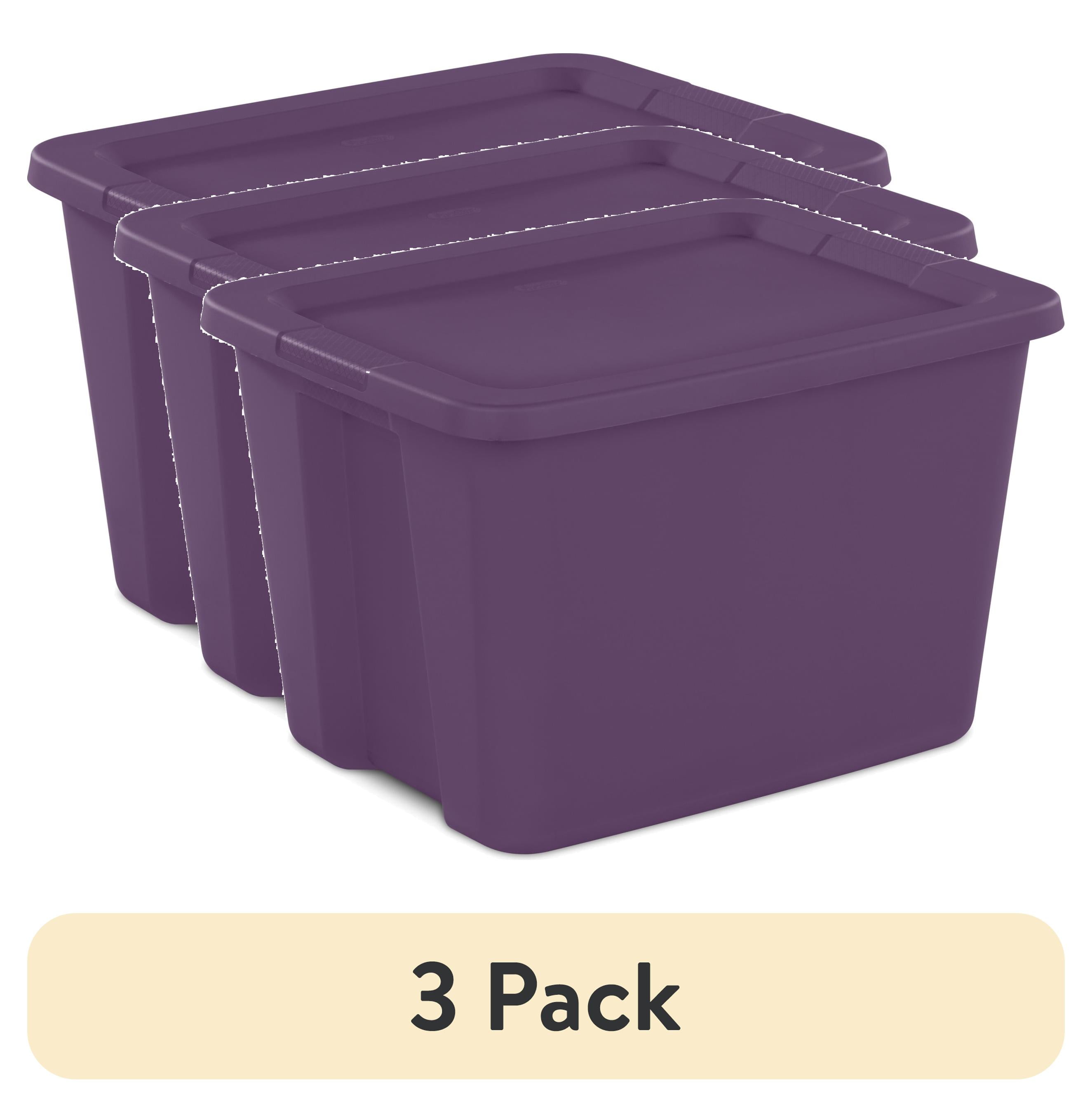 Sterilite 18 Gallon Tote Box, Moda Purple, Lightweight Plastic