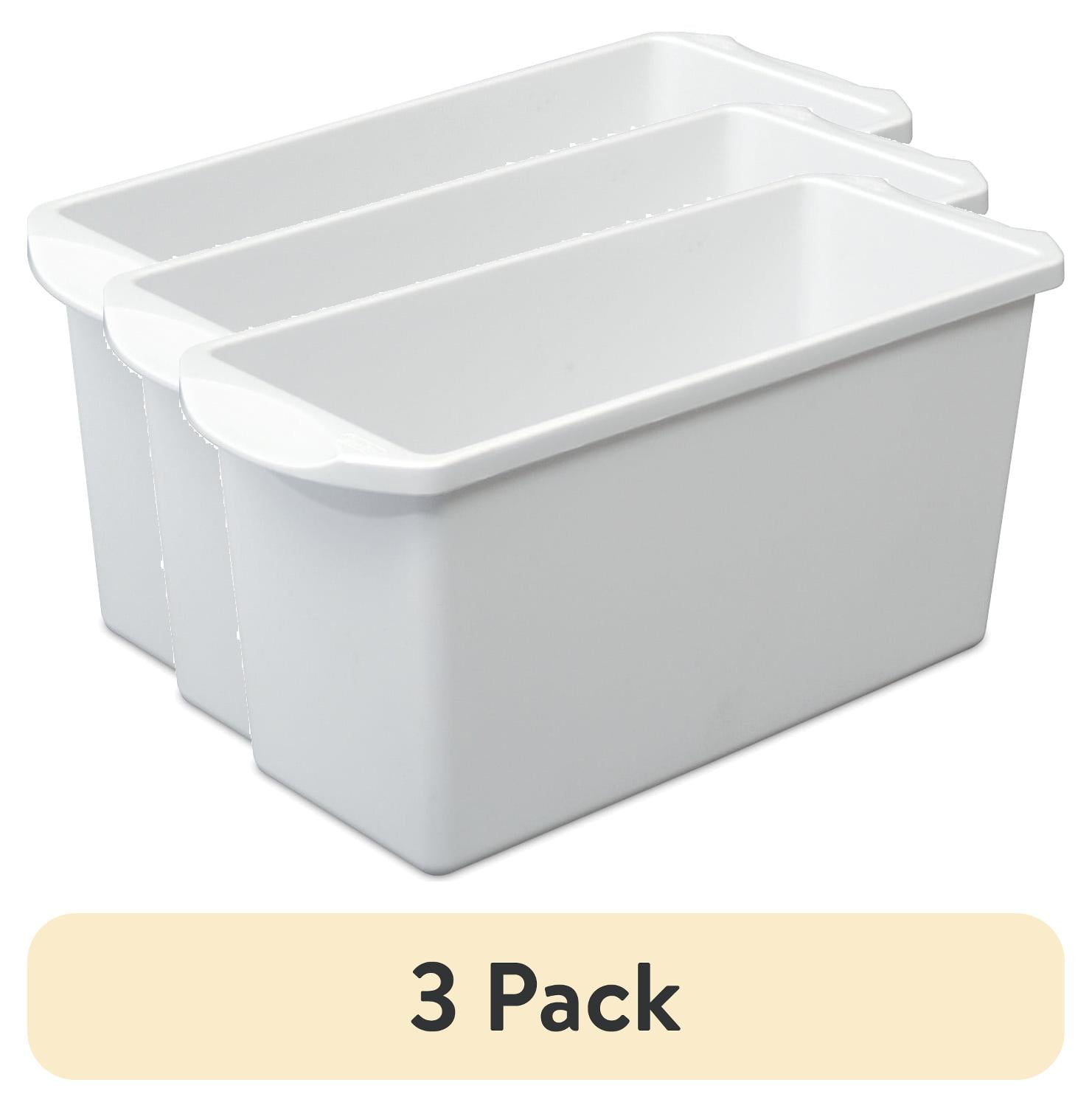 (3 pack) Sterilite, Ice Cube Tray, Ice Cube Bin, Narrow Design, Space-efficient, BPA-Free, White, useful for everyday beverage storage.