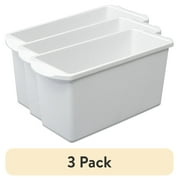 (3 pack) Sterilite, Ice Cube Tray, Ice Cube Bin, Narrow Design, Space-efficient, BPA-Free, White, useful for everyday beverage storage.
