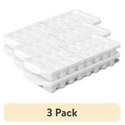 (3 pack) Sterilite Set of Two Stacking Ice Cube Trays, Easy release, 16 Cubes Each, BPA-Free, White