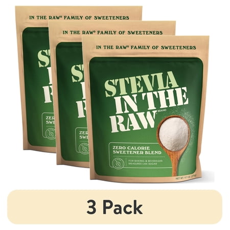 (3 pack) Stevia in The Raw Zero Calorie Sweetener, Sugar Substitute for Baking, Coffee, and Cooking, 9.7 oz, Bag