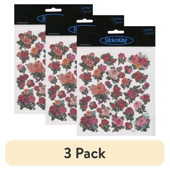 (3 pack) Sticker King Stickers-Classic Roses