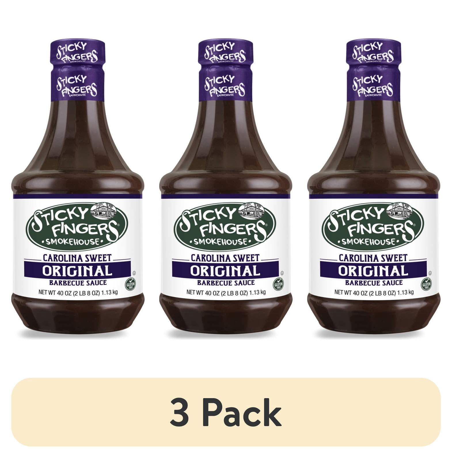 (3 pack) Sticky Fingers Smokehouse Carolina Sweet Original Barbecue Sauce 40 oz
