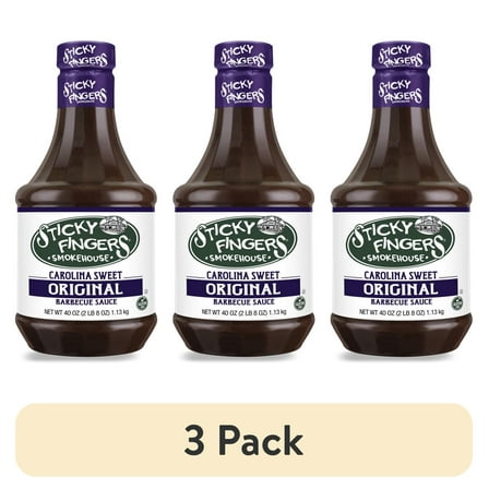 (3 pack) Sticky Fingers Smokehouse Carolina Sweet Original Barbecue Sauce 40 oz