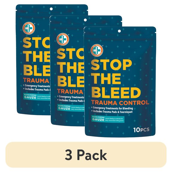 (3 pack) Stop The Bleed Trauma Control, 10 Pieces by Be Smart Get Prepared - medium size
