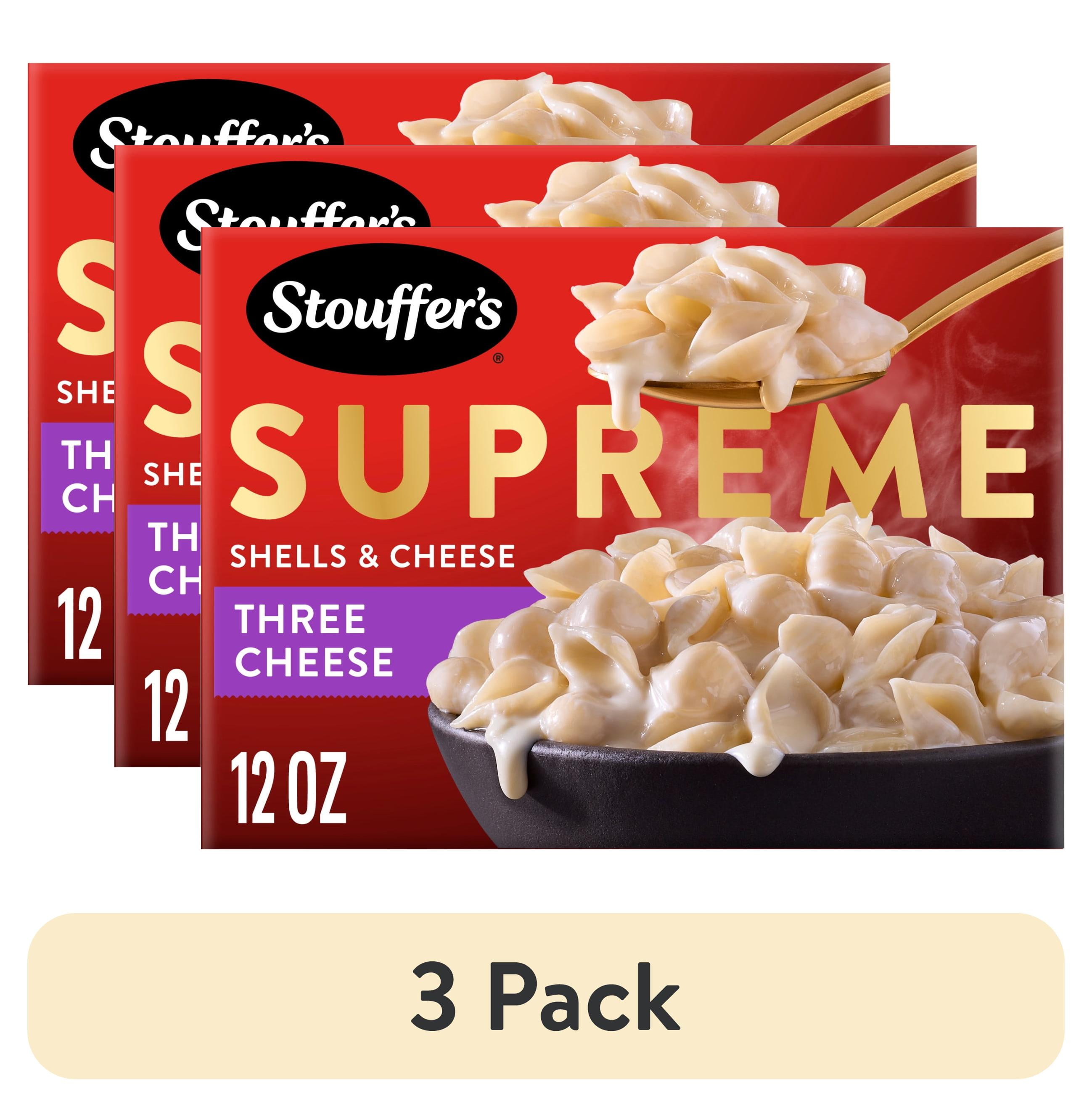 (3 pack) Stouffers Macaroni and Cheese Meal, Supreme Shells and Cheese, Three Cheese Sauce, Boxed Mac and Cheese Pasta Dinner Kit, 12 oz