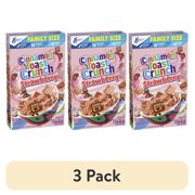 (3 pack) Cinnamon Toast Crunch Breakfast Cereal, Crispy Strawberry Cereal, Family Size, 18.8 oz