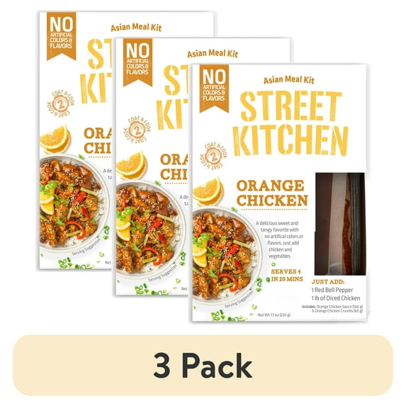 (3 pack) Street Kitchen Orange Chicken Asian Meal Kit, 7.7 oz. Shelf Stable
