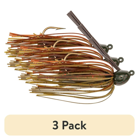 (3 pack) Strike King Bitsy Bug Mini Casting Jig - 3/16oz, Green Pumpkin Bass Lure