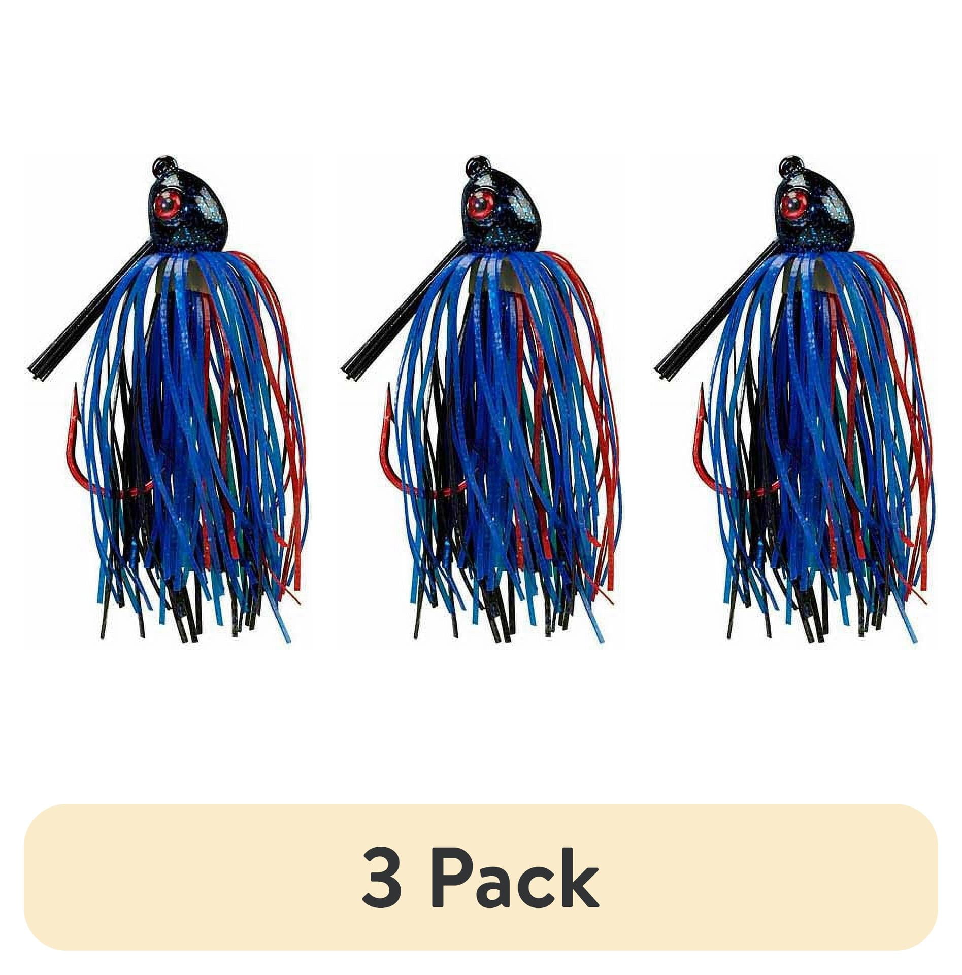 (3 pack) Strike King Bleeding Bitsy Bug Jig 1/4oz Bleeding Black Blue Bass Jig