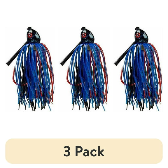(3 pack) Strike King Bleeding Bitsy Bug Jig 1/4oz Bleeding Black Blue Bass Jig