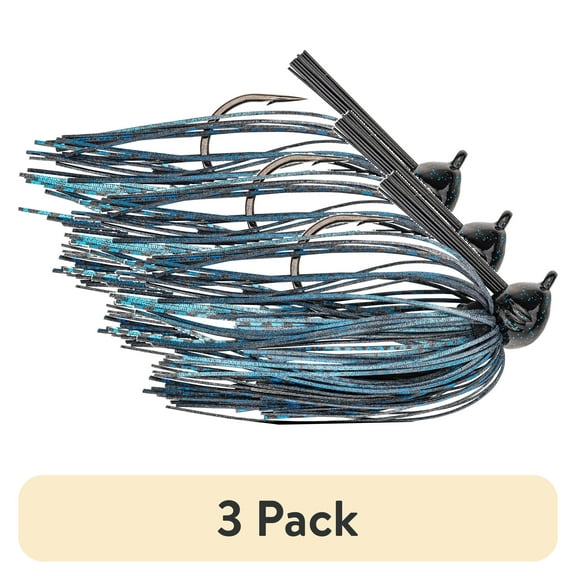 (3 pack) Strike King Premier Pro-Model Jig 3/8oz Rage Craw Black Blue Bass Jig
