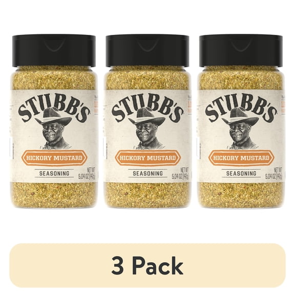 (3 pack) Stubb's Kosher Hickory Mustard Seasoning, 5.04 oz Bottle