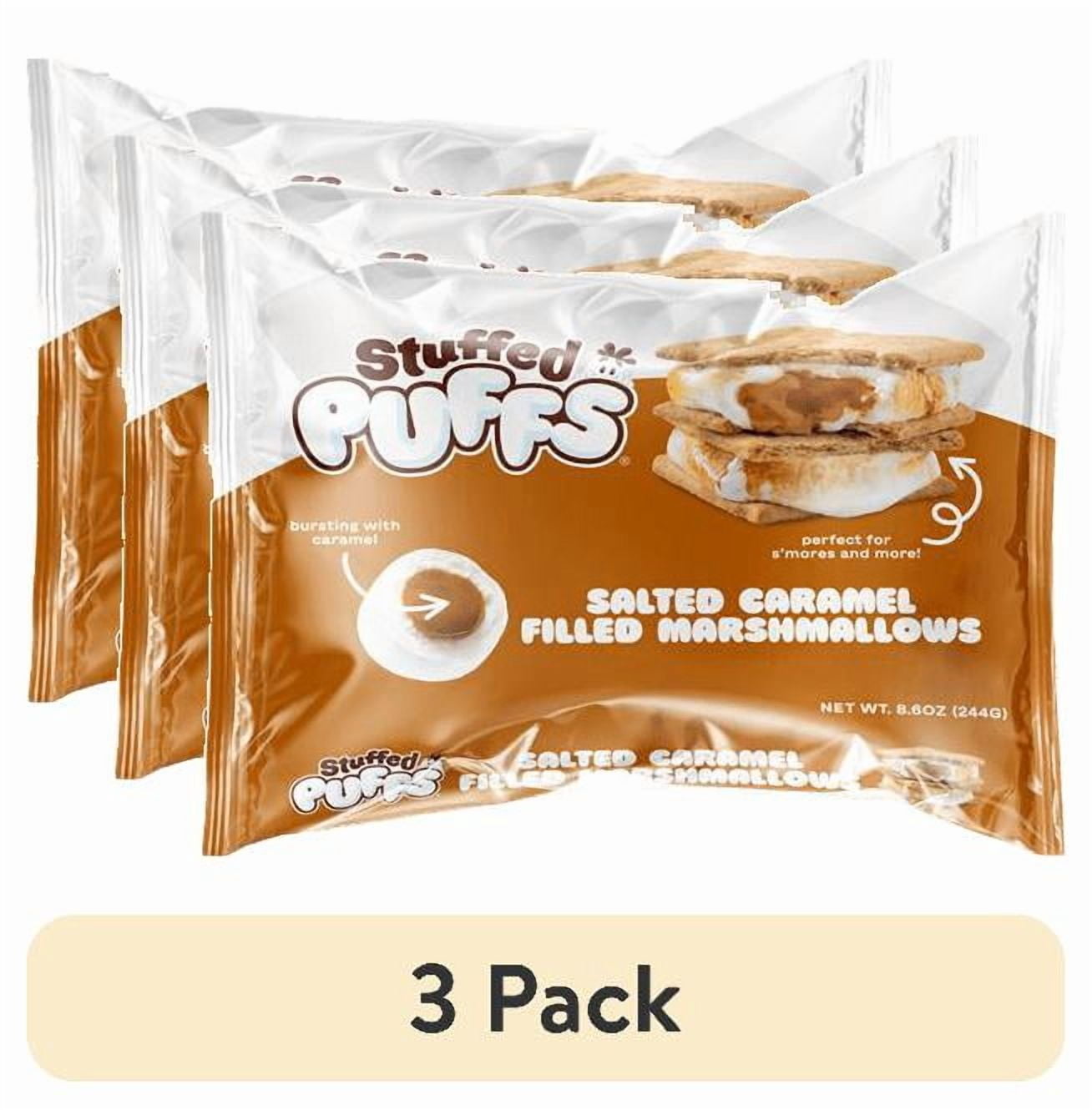 (3 pack) Stuffed Puffs Filled Marshmallows, Salted Caramel, 8.6 oz
