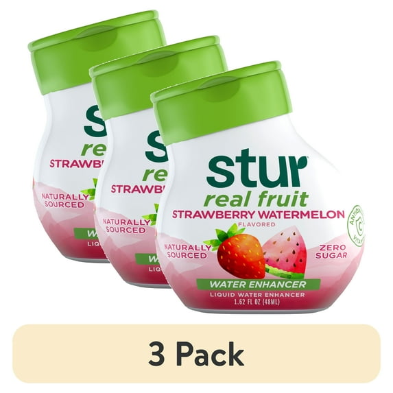 (3 pack) Stur Strawberry Watermelon Drink Mix, Liquid Water Enhancer, Sugar-Free, 1.62oz