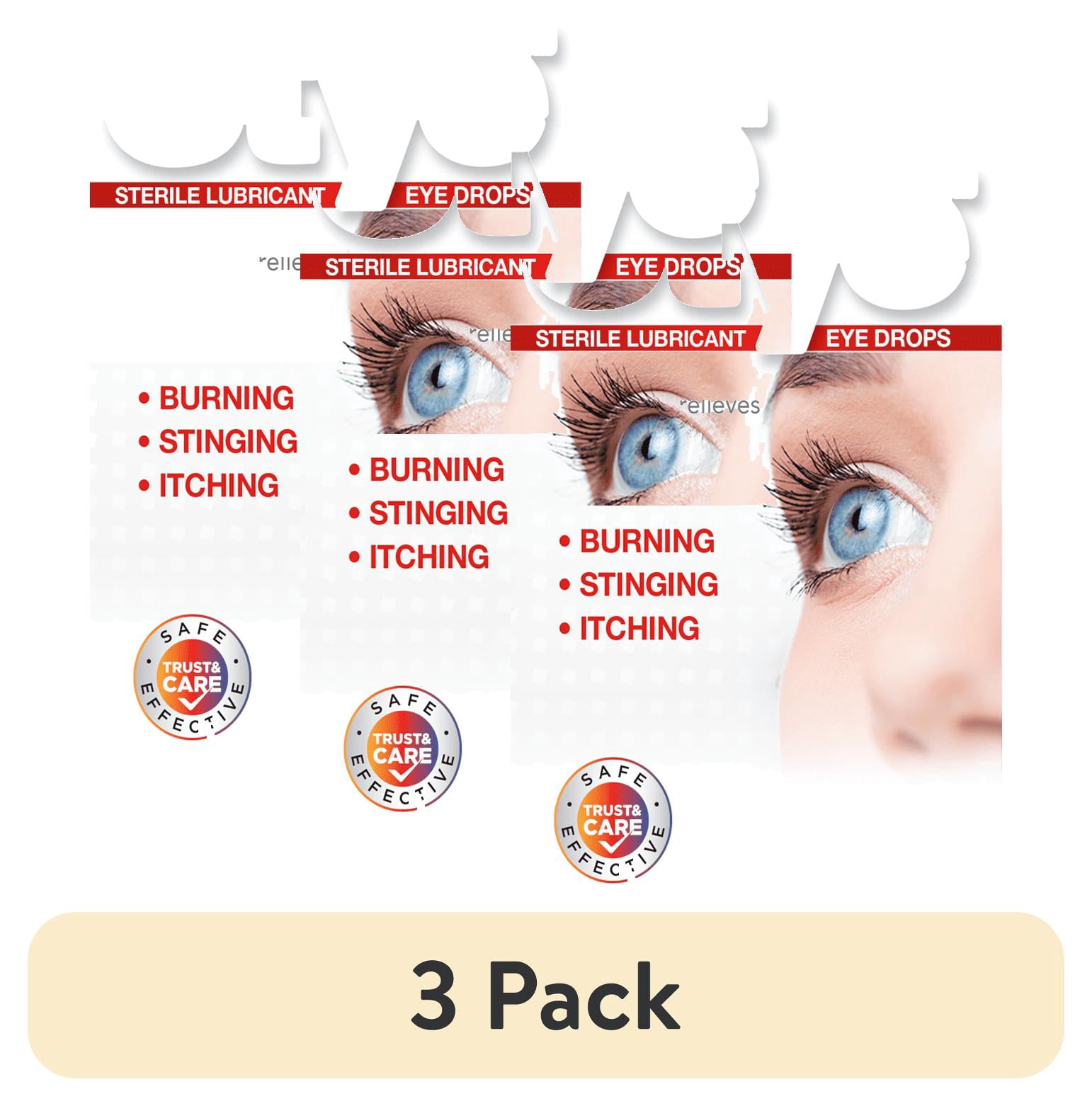 (3 pack) Stye Sterile Lubricant Eye Drops, Fast Soothing Relief, Stye Eye Relief, Daily Use, 0.5 oz