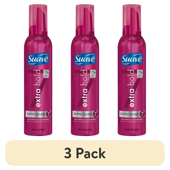 (3 pack) Suave Extra Hold Shaping Mousse, 9 oz