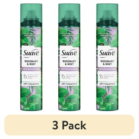 Suave Rosemary & Mint Invigorating Dry Shampoo, for Instantly Reviving Oily Hair, 4.3 oz