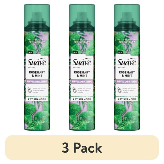 Suave Rosemary & Mint Invigorating Dry Shampoo, for Instantly Reviving Oily Hair, 4.3 oz
