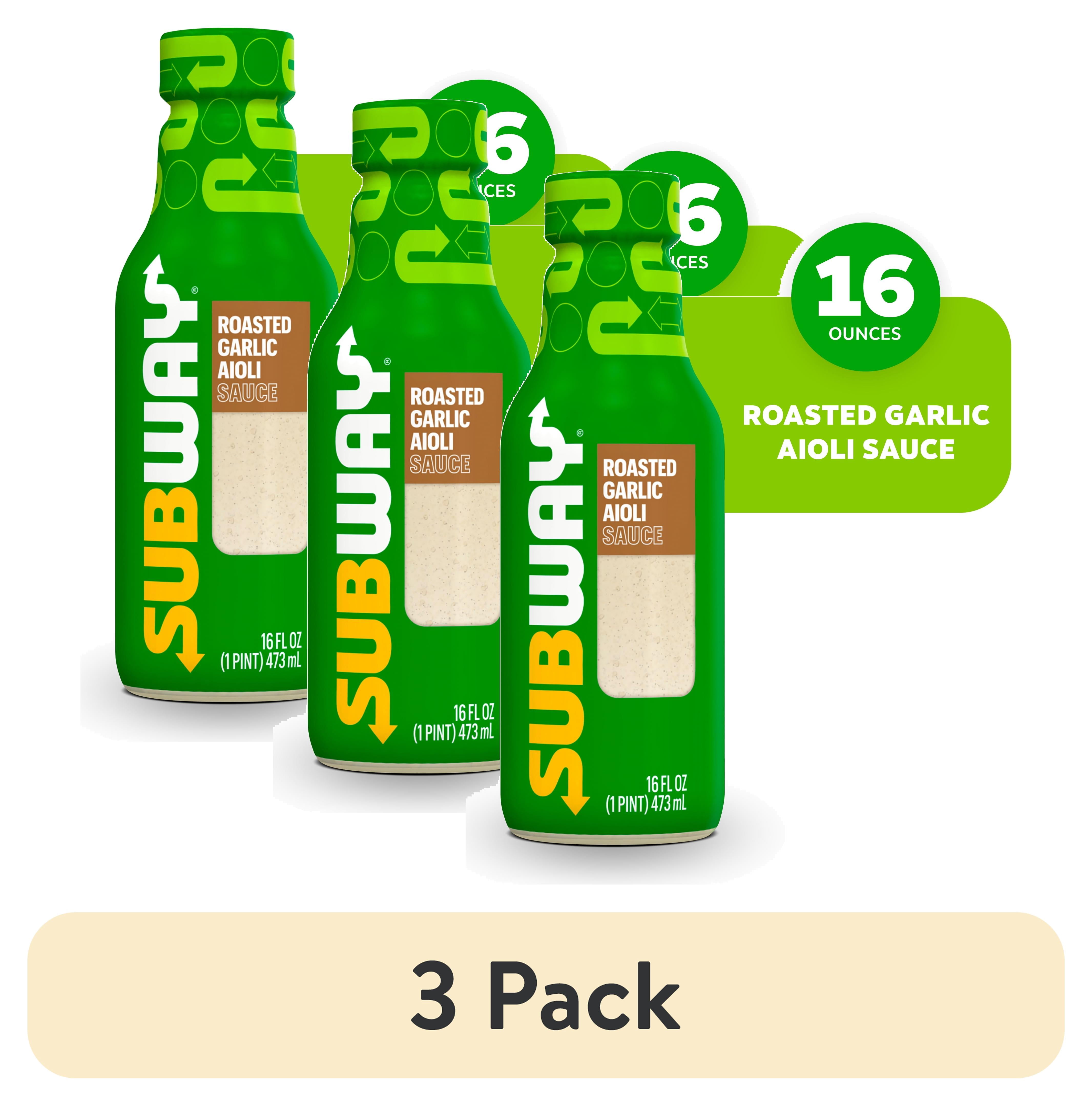 (3 pack) Subway Roasted Garlic Aioli Sauce, 16 fl. oz.