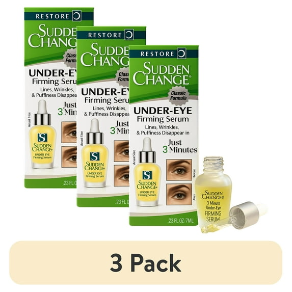 (3 pack) Sudden Change 3 Minute Instant Under-Eye Firming Serum, Reduces Puffiness, Lines & Wrinkles, 0.23 fl oz (Pack of 1)