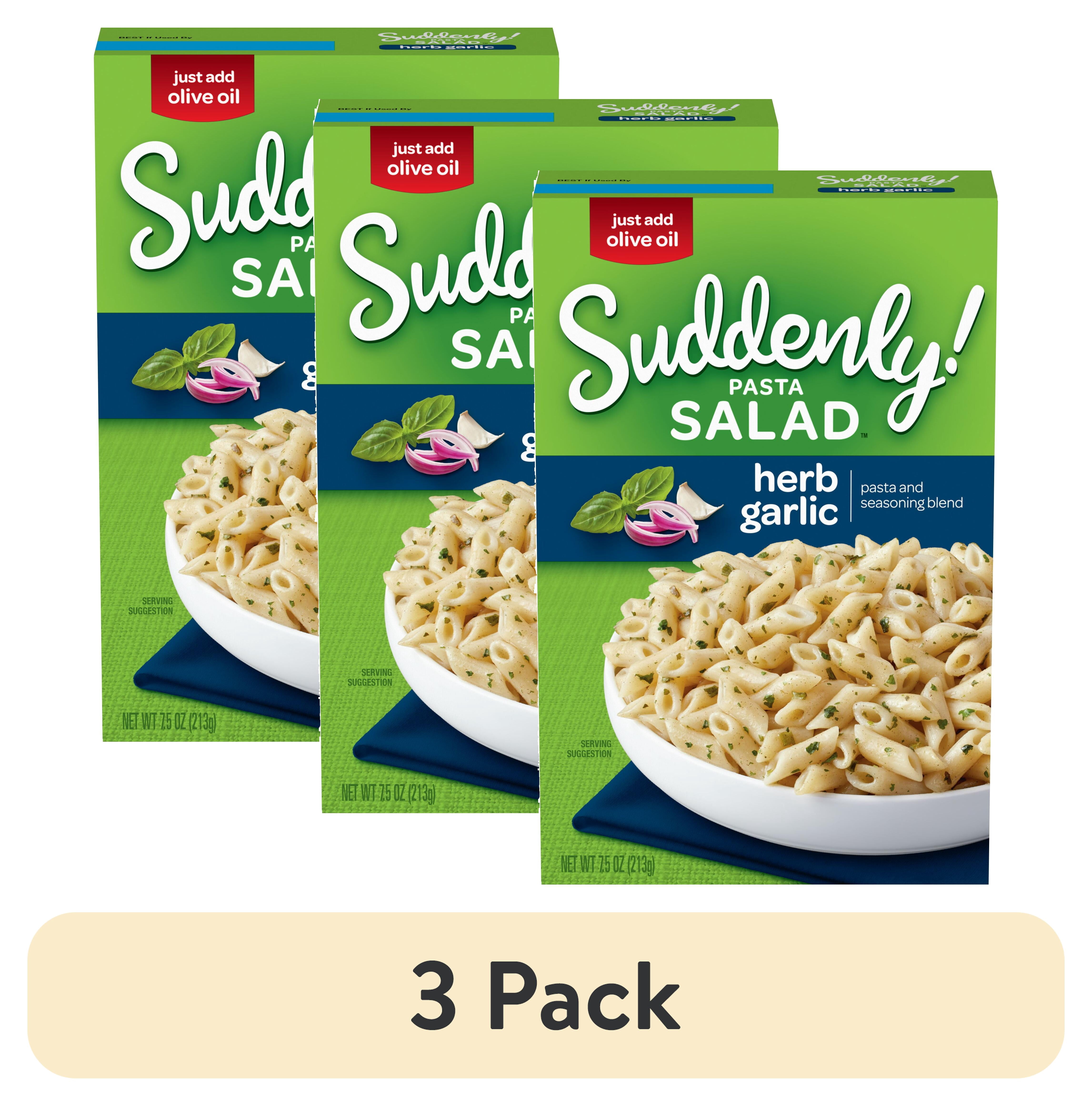 3 pack) Suddenly Pasta Salad Herb Garlic with Seasoning Blend, 7.5