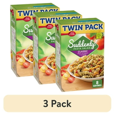 (3 pack) Suddenly Pasta Salad Classic with Red Peppers & Seasoning Twin Pack, 15.5 oz Box