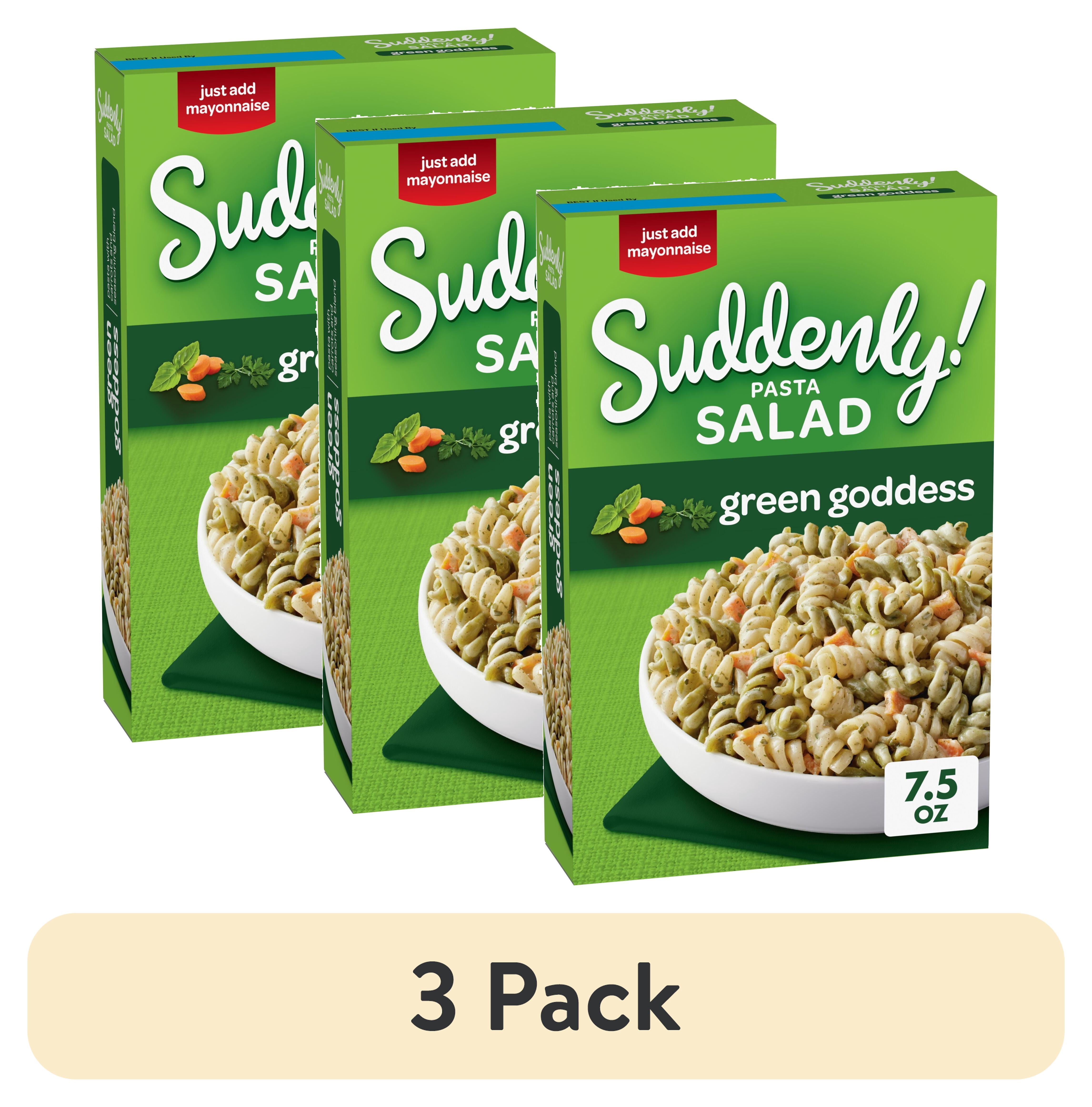 (3 pack) Suddenly Salad Green Goddess Pasta Salad Mix, 7.5oz Box