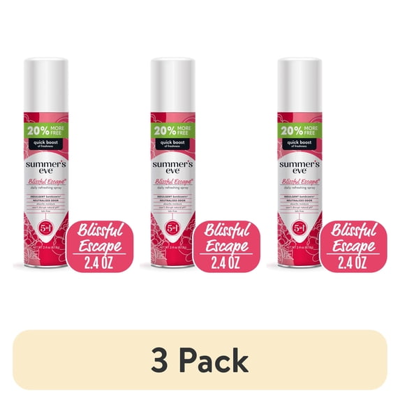 (3 pack) Summer’s Eve Blissful Escape Daily Refreshing Feminine Spray, 2.4 oz