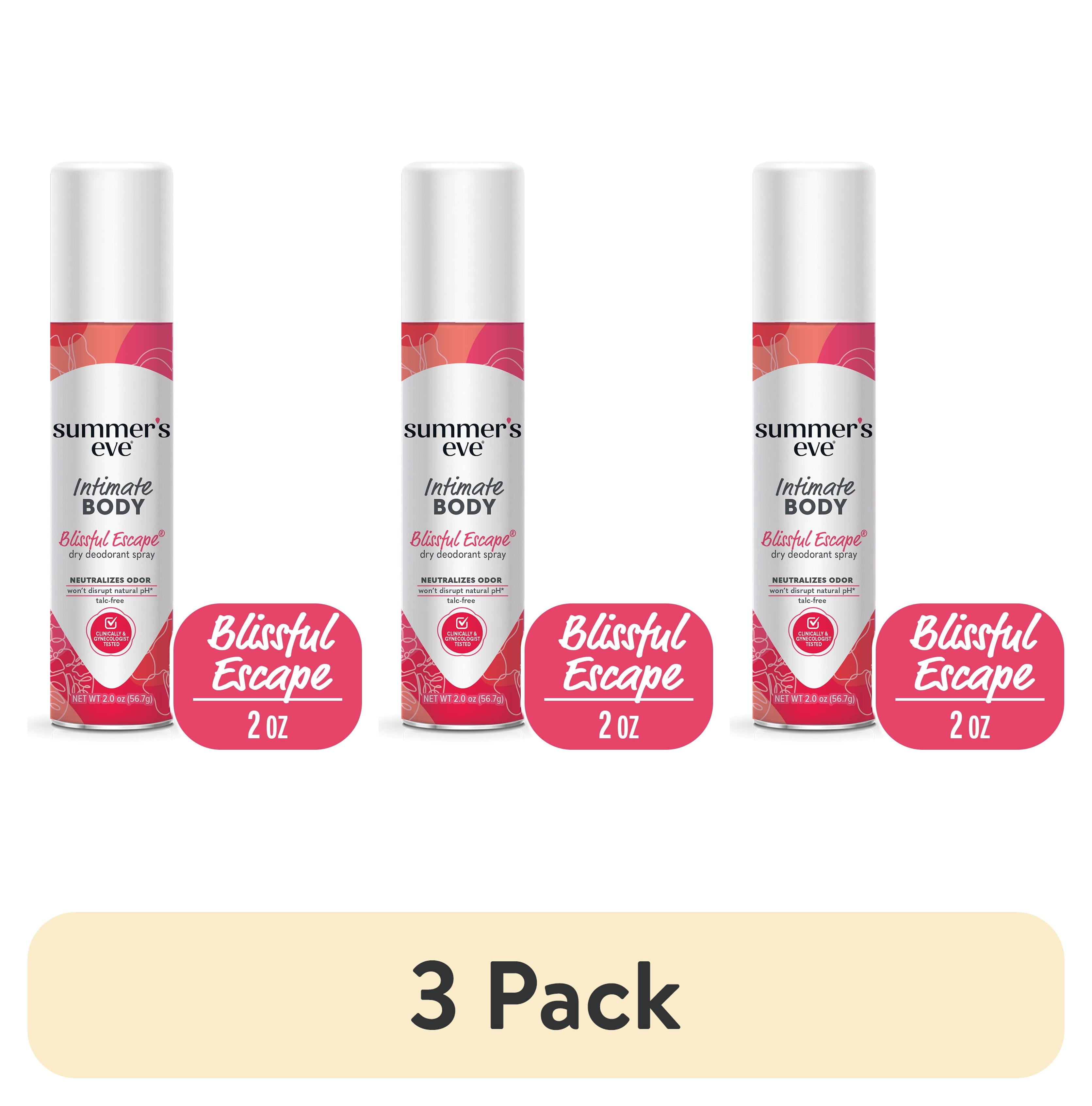 (3 pack) Summer’s Eve Blissful Escape Daily Refreshing Feminine Spray, 2 oz
