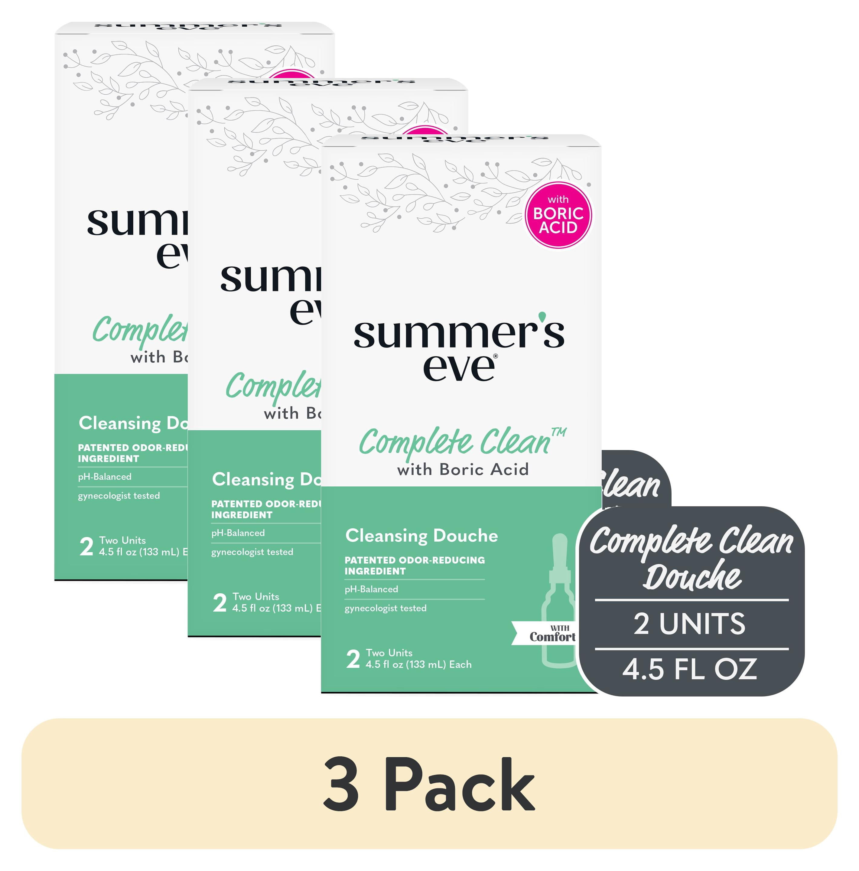 (3 pack) Summer's Eve Vaginal Douche, Complete Clean, 2 Units, 4.5 oz Each