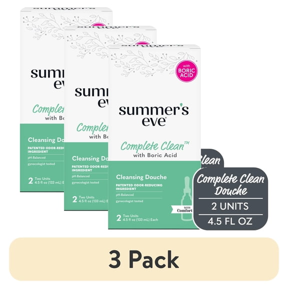 (3 pack) Summer's Eve Vaginal Douche,Complete Clean,2 Units,4.5 ozEach