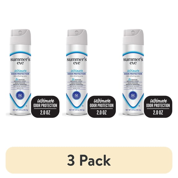 (3 pack) Summer’s Eve Ultimate Odor Control Daily Feminine Spray, 2 oz