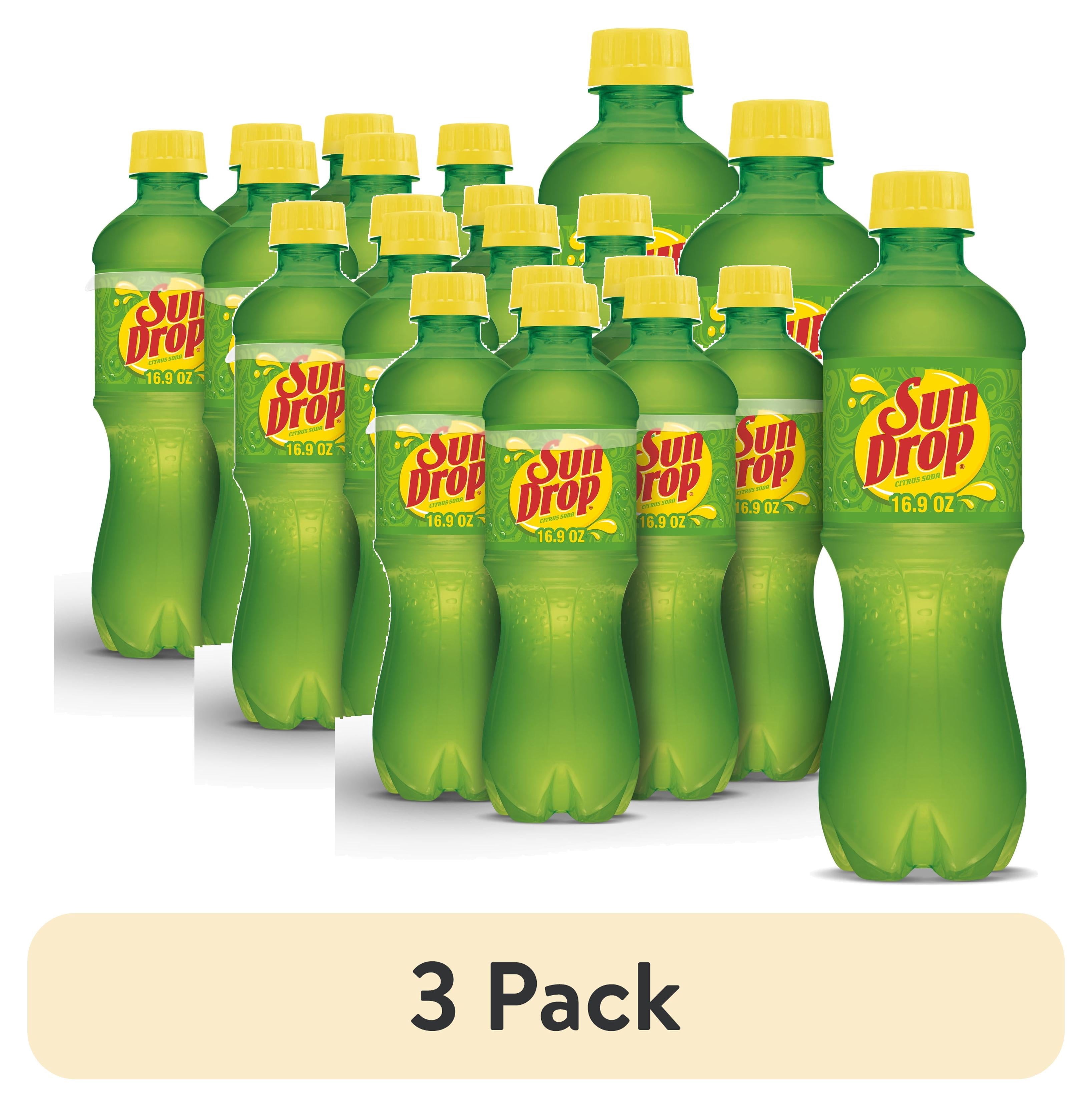 (3 pack) Sun Drop Citrus Soda Pop, 16.9 fl oz, 6 Pack Bottles