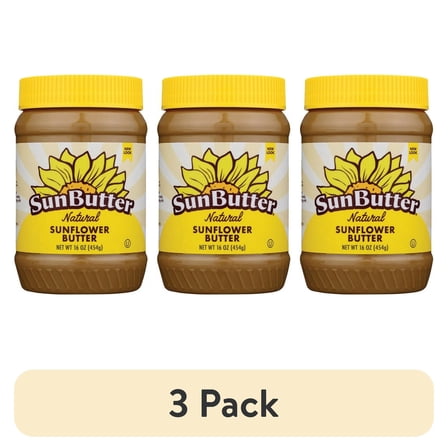 (3 pack) SunButter Original Sunflower Seed Butter 16 oz Jar