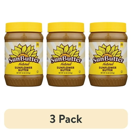 (3 pack) SunButter Original Sunflower Seed Butter 16 oz Jar