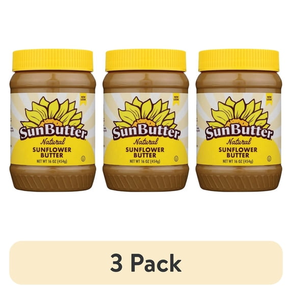 (3 pack) SunButter Original Sunflower Seed Butter 16 oz Jar